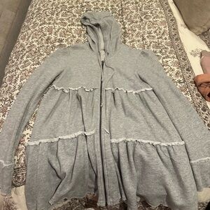 FREE PEOPLE Tiered Trapeze Full Zip Hoodie